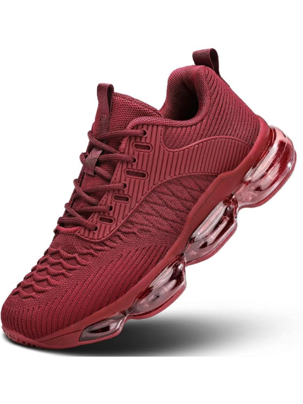 🆕Women's Dark Red Walking Running Shoes Air Cushion Breathable Sneakers